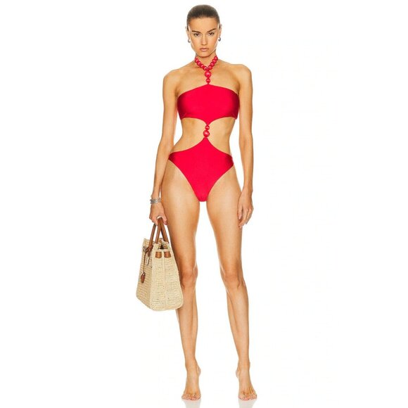 Cult Gaia Caitriona Halter One Piece Swimsuit in Lollipop Red - Picture 6 of 6
